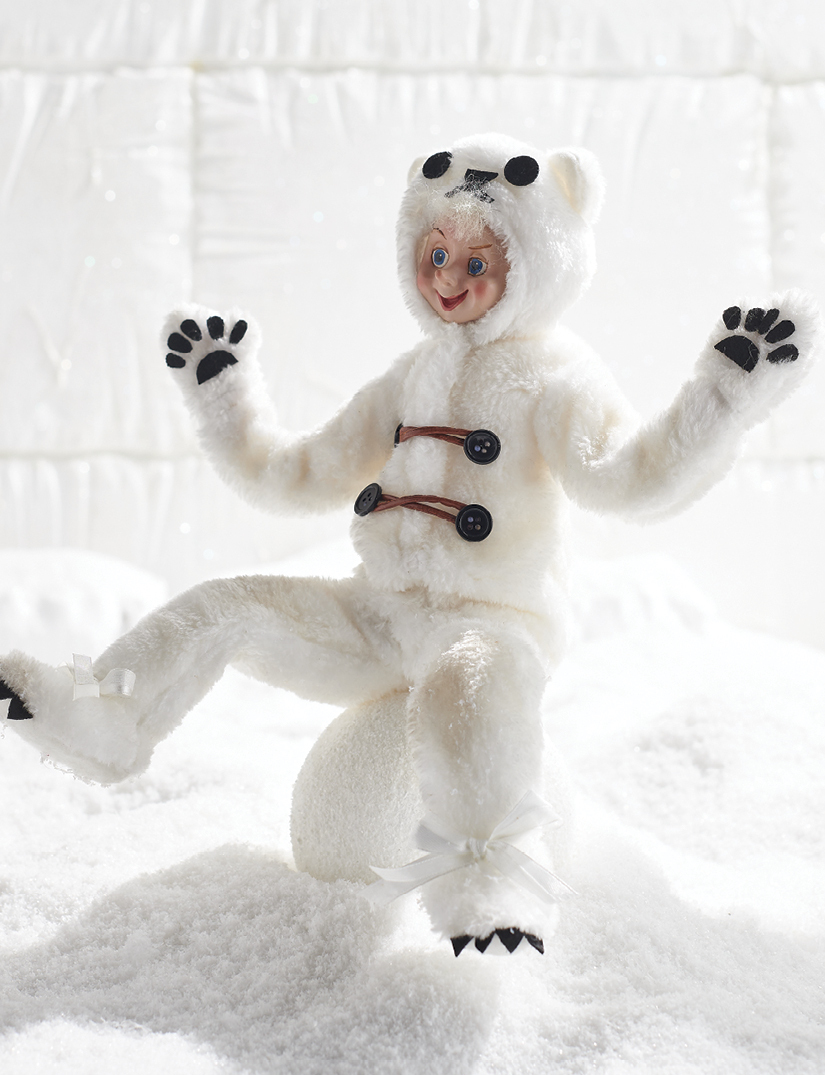 Polar Bear Posable Elf 16 Inch From RAZ Imports
